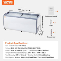 Vevor 311379 567L Комерційна вітрина для морозива. Вітрина для морозива. Vevor 311379 567L Комерційна вітрина для морозива. Вітрина для морозива.