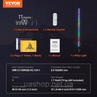 Vevor 310789 1 шт. 4 фути Whip Light, APP і радіочастотний пульт дистанційного керування, LED Whip Light, водонепроникні 360° Vevor 310789 1 шт. 4 фути Whip Light, APP і радіочастотний пульт дистанційного керування, LED Whip Light, водонепроникні 360°