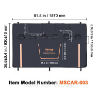 Vevor 310795 Накладка на задній борт пікапа 1570 мм, накладка на задній борт вантажівки 6 велосипедів, пази 110 x 110 мм Задній