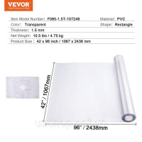 Vevor 311407 ПВХ захист столу Скатертина Плівка столу 1067x2438мм захист столу 1,5 мм