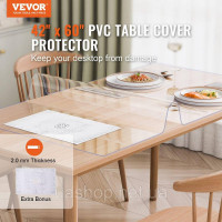 Vevor 311421 Пластикова скатертина, 42 x 60 дюймів, товщина 2,0 мм, прозорий захисний килимок для столу, прямокутний килимок з Vevor 311421 Пластикова скатертина, 42 x 60 дюймів, товщина 2,0 мм, прозорий захисний килимок для столу, прямокутний килимок з