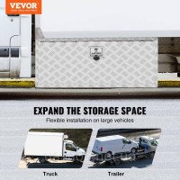 Vevor 310809 Ящик для зберігання під кузовом, ящик для зберігання пікапа 914 x 610 x 610 мм, ящик для інструментів з алюмінієвими