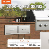 Vevor 311443 Висувні ящики Камінні дверцята Двошарові дверцята з нержавіючої сталі Дверцята для барбекю Вертикальні дверцята для Vevor 311443 Висувні ящики Камінні дверцята Двошарові дверцята з нержавіючої сталі Дверцята для барбекю Вертикальні дверцята для
