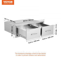 Vevor 311443 Висувні ящики Камінні дверцята Двошарові дверцята з нержавіючої сталі Дверцята для барбекю Вертикальні дверцята для Vevor 311443 Висувні ящики Камінні дверцята Двошарові дверцята з нержавіючої сталі Дверцята для барбекю Вертикальні дверцята для