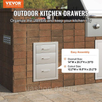 Vevor 311442 3 ящика для барбекю Ящики для барбекю 36X51см Газовий гриль з нержавіючої сталі Vevor 311442 3 ящика для барбекю Ящики для барбекю 36X51см Газовий гриль з нержавіючої сталі