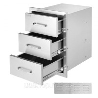 Vevor 311445 Шухляди для вуличної кухні Шухляди для вуличної кухні, 40 x 55 x 45 см, прихованого монтажу, потрійні шухляди для Vevor 311445 Шухляди для вуличної кухні Шухляди для вуличної кухні, 40 x 55 x 45 см, прихованого монтажу, потрійні шухляди для