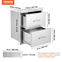 Vevor 311446 Ящики для барбекю 45 x 52 см Шухляда для зберігання гриля Лоток для гриля Vevor 311446 Ящики для барбекю 45 x 52 см Шухляда для зберігання гриля Лоток для гриля