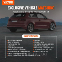 Vevor 310845 Гальмівний комплект гальмівні диски заднього моста комплект змінних гальмівних колодок 253х51,3мм Vevor 310845 Гальмівний комплект гальмівні диски заднього моста комплект змінних гальмівних колодок 253х51,3мм