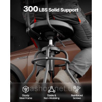 Vevor 310867 Робочий стілець зі спинкою, гаражне сидіння (вантажопідйомність 136 кг), регульоване по висоті сидіння на роликах, Vevor 310867 Робочий стілець зі спинкою, гаражне сидіння (вантажопідйомність 136 кг), регульоване по висоті сидіння на роликах,