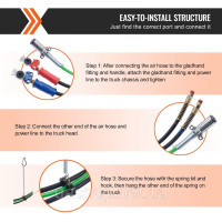 Vevor 310894 12FT 3-in-1 Air Line Kit Semi Truck 2 Glad Hands Hands