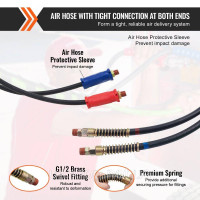 Vevor 310893 12FT Semi Truck Air Line Kit 3-in-1 Air Hoses 7-контактний роз’єм