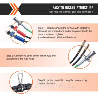 Vevor 310893 12FT Semi Truck Air Line Kit 3-in-1 Air Hoses 7-контактний роз’єм