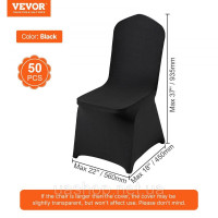 Vevor 311525 Пакет із 50 чорних чохлів на стільці з еластичного спандексу для складних стільців, універсального чохла на стілець, Vevor 311525 Пакет із 50 чорних чохлів на стільці з еластичного спандексу для складних стільців, універсального чохла на стілець,