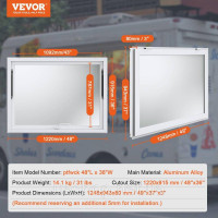Vevor 311561 Снекова стійка вікно сервірування food truck service тент 1248х943мм Vevor 311561 Снекова стійка вікно сервірування food truck service тент 1248х943мм