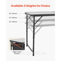 Vevor 311583 Кемпінг Кухонний Стіл Складний Кулінарна Станція Регульована Барбекю Вечірки Чорний Vevor 311583 Кемпінг Кухонний Стіл Складний Кулінарна Станція Регульована Барбекю Вечірки Чорний