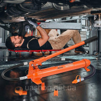 Vevor 310926 Гідравлічний домкрат Пневматичний насос 10 т, Пневматичний гідравлічний домкрат 135 мм хід червоний, вкл. подовжувач