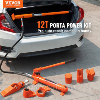 Vevor 310928 Комплект гідравлічного домкрата, портативний гідравлічний домкрат 12 т з масляним шлангом 1,4 м, комплект для ремонту Vevor 310928 Комплект гідравлічного домкрата, портативний гідравлічний домкрат 12 т з масляним шлангом 1,4 м, комплект для ремонту