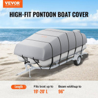 Vevor 310930 Чохол для понтонного човна, 800D, водонепроникний, причіпний, 19-20 футів, з сумкою для зберігання