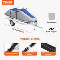 Vevor 310932 Чохол для гідроцикла, причіпний водонепроникний чохол PWC 320-342 см, міцна тканина 600D-PU-Oxford морської якості,