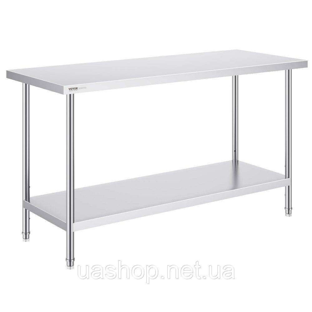 Vevor 311630 Стіл робочий і готувальний Кухонний стіл з нержавіючої сталі 610х1524мм Готель