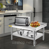 Vevor 311636 Стіл з нержавіючої сталі для приготування їжі та роботи, 121,9 x 76,2 см, підставка для кухонного приладдя