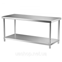 Vevor 311635 Комерційний стіл з нержавіючої сталі 183 x 76 x 86 см, нержавіюча сталь Двошаровий робочий стіл Обробний стіл Gastro Vevor 311635 Комерційний стіл з нержавіючої сталі 183 x 76 x 86 см, нержавіюча сталь Двошаровий робочий стіл Обробний стіл Gastro