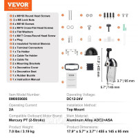 Vevor 310957 Регулятор дросельної заслінки для човнів, 8M0059686, Верхній блок дистанційного керування для 2-тактного човнового