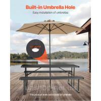 Vevor 311664 Стіл для пікніка. Садова лавка. Садовий стіл. Розкладний обідній стіл