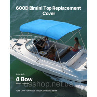 Vevor 310960 Змінний тент для човна Bimini Top від сонця (4 арки) з поліестеру 600D, водонепроникний тент для човна з сумкою для Vevor 310960 Змінний тент для човна Bimini Top від сонця (4 арки) з поліестеру 600D, водонепроникний тент для човна з сумкою для