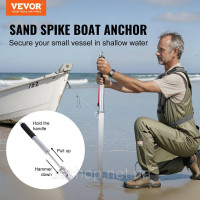 Vevor 310977 Якір Sandspike для човнів, розсувний якір 985 мм з оцинкованої вуглецевої сталі, береговий шип, самозабивний пляжний