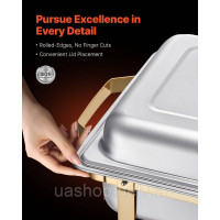 Vevor 311708 Набір посуду Chafing Dish Set Нержавіюча сталь 7,5 л/4 л Фуршет Золоте Весілля