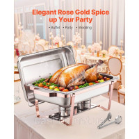 Vevor 311707 Набір посуду Chafing Dish Set Нержавіюча сталь 7,5 л 2 шт. Буфет Рожеве золото