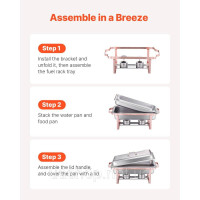Vevor 311707 Набір посуду Chafing Dish Set Нержавіюча сталь 7,5 л 2 шт. Буфет Рожеве золото
