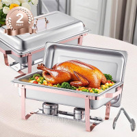 Vevor 311707 Набір посуду Chafing Dish Set Нержавіюча сталь 7,5 л 2 шт. Буфет Рожеве золото