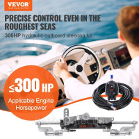 Vevor 310984 Гідравлічний комплект рульового управління для підвісного човна, 300 к.с., гідравлічна система рульового управління