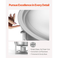 Vevor 311711 Набір посуду Chafing Dish Set, нержавіюча сталь, 4,7 л, 2 предмети, круглий срібний Vevor 311711 Набір посуду Chafing Dish Set, нержавіюча сталь, 4,7 л, 2 предмети, круглий срібний