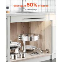 Vevor 311711 Набір посуду Chafing Dish Set, нержавіюча сталь, 4,7 л, 2 предмети, круглий срібний Vevor 311711 Набір посуду Chafing Dish Set, нержавіюча сталь, 4,7 л, 2 предмети, круглий срібний