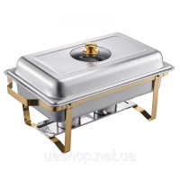 Vevor 311714 Набір посуду Chafing Dish Set Нержавіюча сталь 7,5 л 4 ємності Gold Buffet Vevor 311714 Набір посуду Chafing Dish Set Нержавіюча сталь 7,5 л 4 ємності Gold Buffet