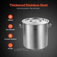 Vevor 311730 Соусник Stockpot 50,1 л з нержавіючої сталі, ручка для кришки для соусу