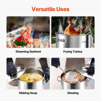 Vevor 311730 Соусник Stockpot 50,1 л з нержавіючої сталі, ручка для кришки для соусу