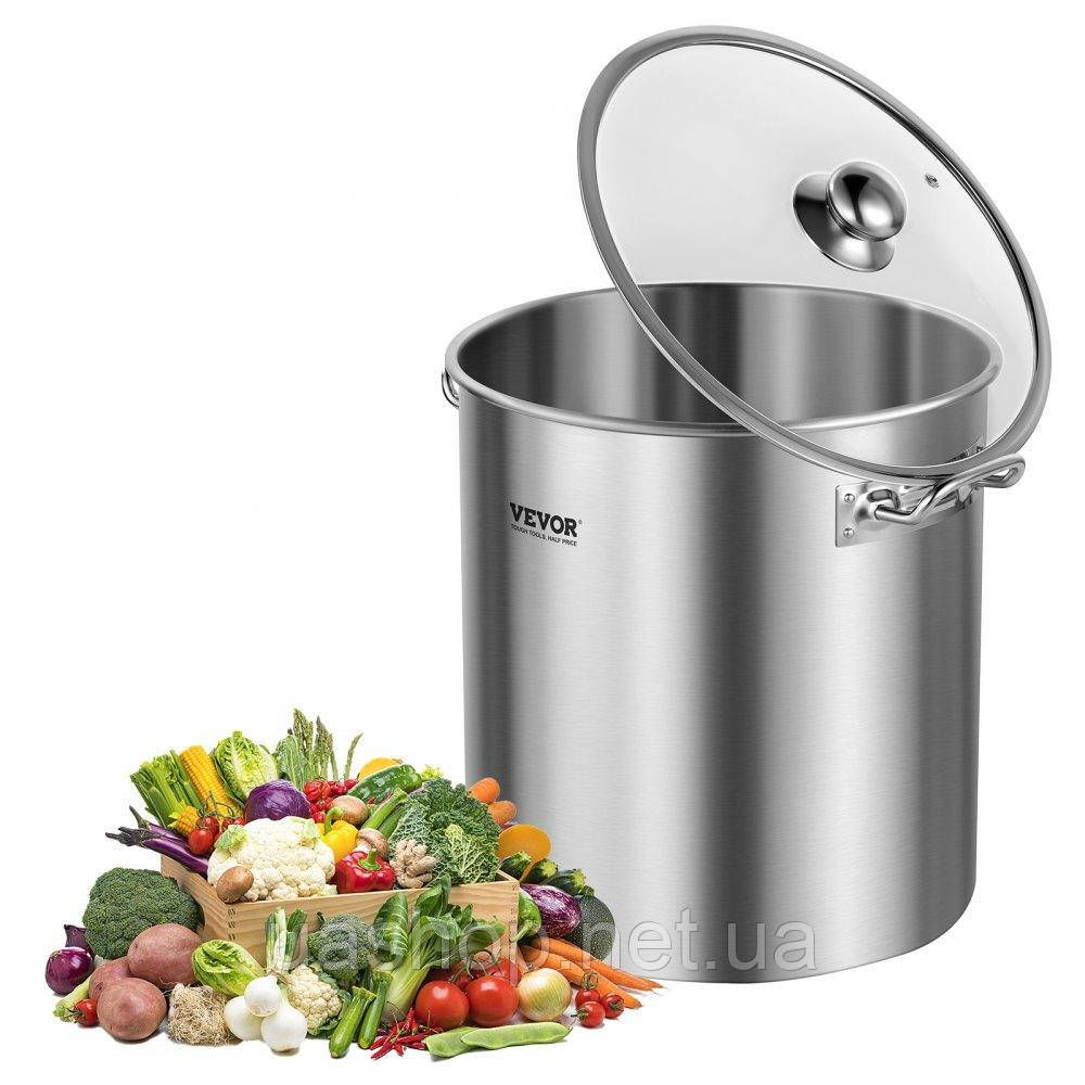 Vevor 311731 Соусник Stockpot 22,7 л з нержавіючої сталі, ручка кришки для соусу