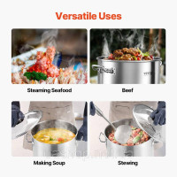 Vevor 311731 Соусник Stockpot 22,7 л з нержавіючої сталі, ручка кришки для соусу Vevor 311731 Соусник Stockpot 22,7 л з нержавіючої сталі, ручка кришки для соусу
