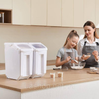 Vevor 311747 Контейнер 2x20 л для зберігання інгредієнтів Герметичний контейнер для борошна Кухонний рулонний Vevor 311747 Контейнер 2x20 л для зберігання інгредієнтів Герметичний контейнер для борошна Кухонний рулонний