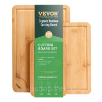Vevor 311749 Кухонна дошка Бамбукова обробна дошка з інтегрованою ручкою, універсальна 3 частини