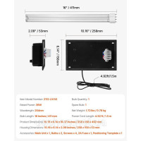 Vevor 311010 Вейр HVAC Air Cleaner 36W 254 мм УФ -очищувач повітря у каналі для систем кондиціонування кондиціонування