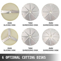 Vevor 312344 BuoQu Vegetable slicer електрична овочерізка 550 Вт з 6 ріжучими дисками ефективна моторна слайсерка для овочів