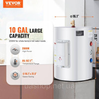 Vevor 311054 Електричний водонагрівач 40L Instant Hot 2kW LED Display 0.15MPa