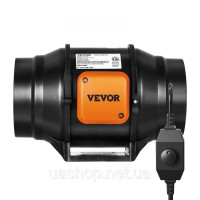 Vevor 311095 Канальний вентилятор, вентилятор для димовидалення потужністю 60 Вт, канальний вентилятор зі змінним регулятором