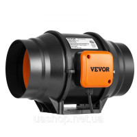 Vevor 311095 Канальний вентилятор, вентилятор для димовидалення потужністю 60 Вт, канальний вентилятор зі змінним регулятором