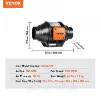 Vevor 311094 31 Вт Вентилятор для димовидалення. Витяжний вентилятор